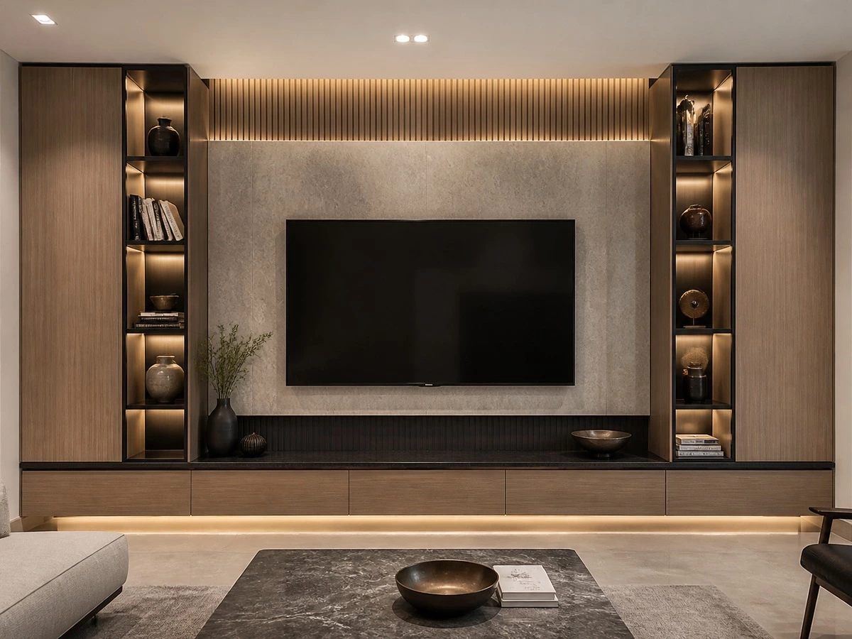 TV wall cabinet dimensions with screen base cabinet storage and cable planning