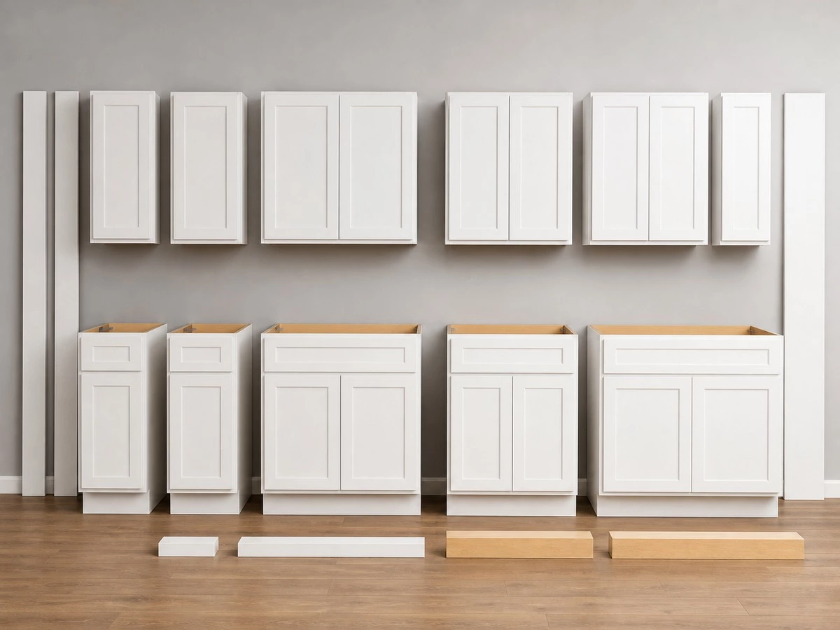 Standard modular stock kitchen cabinet sizes and filler panels