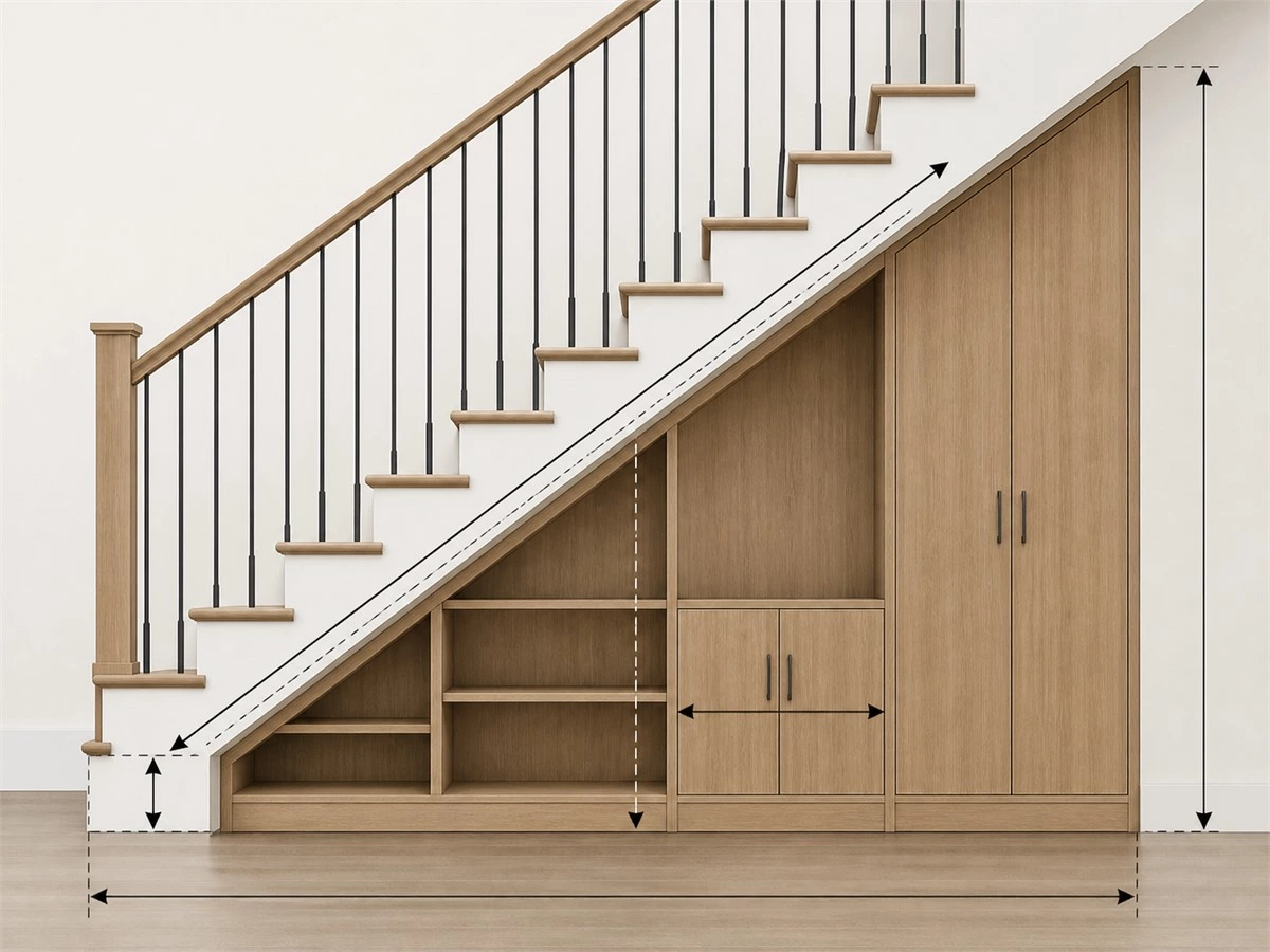Under-Stair Storage Cabinets: Layouts, Door Types and Measurements
