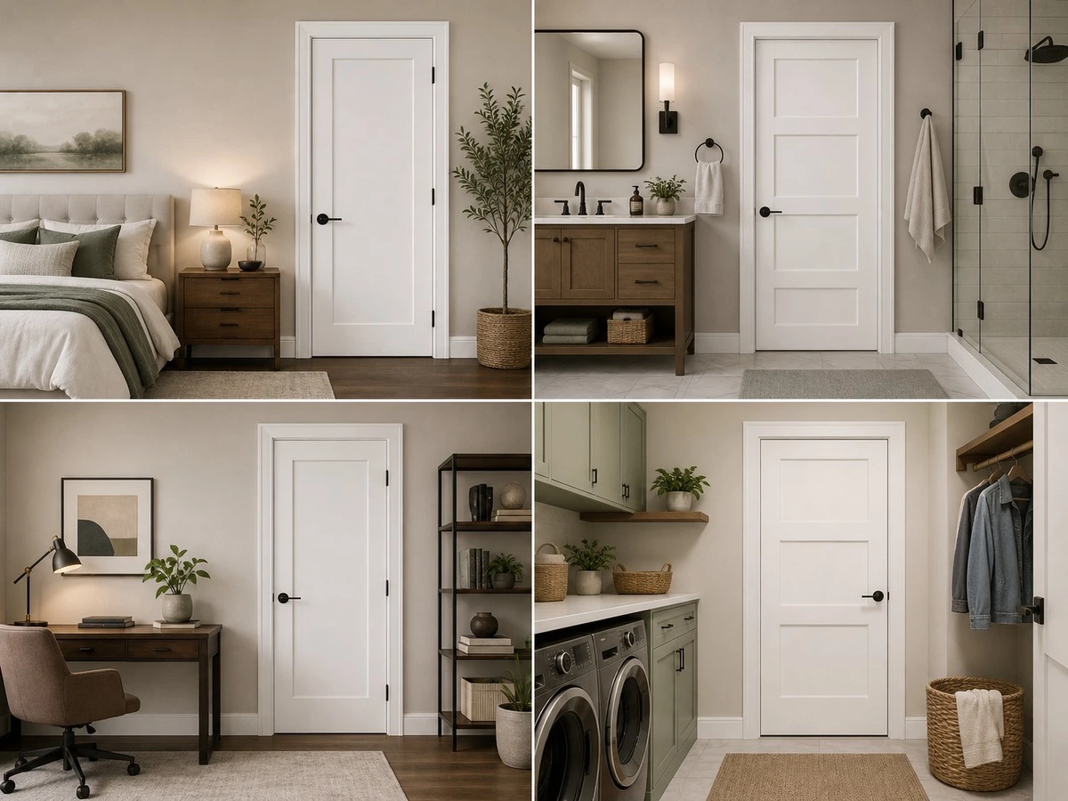Interior door widths by bedroom bathroom living room and utility room