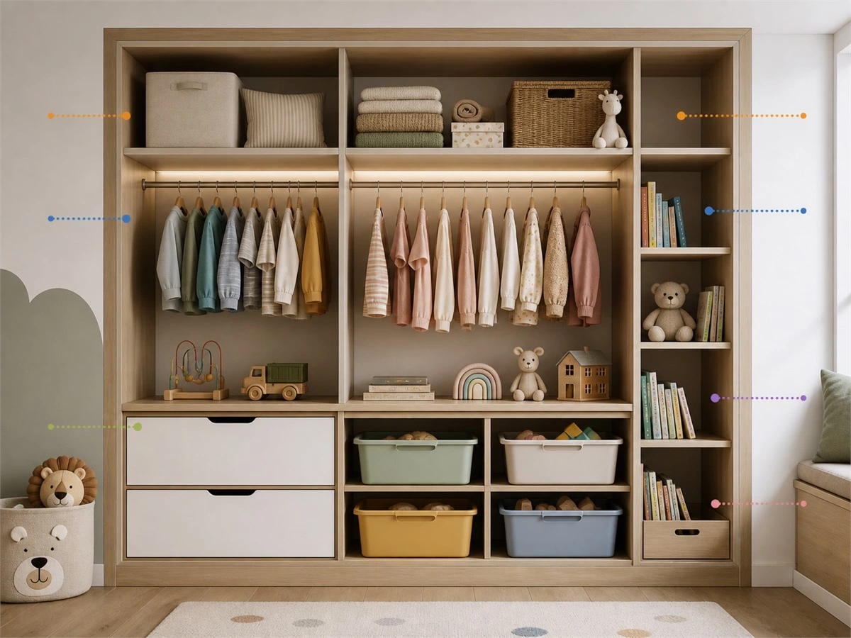 Kids Room Wardrobe Design: Storage Zones, Safety and Growing Needs