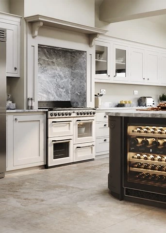 Sintered Stone Shaker Kitchen with an Arc Island