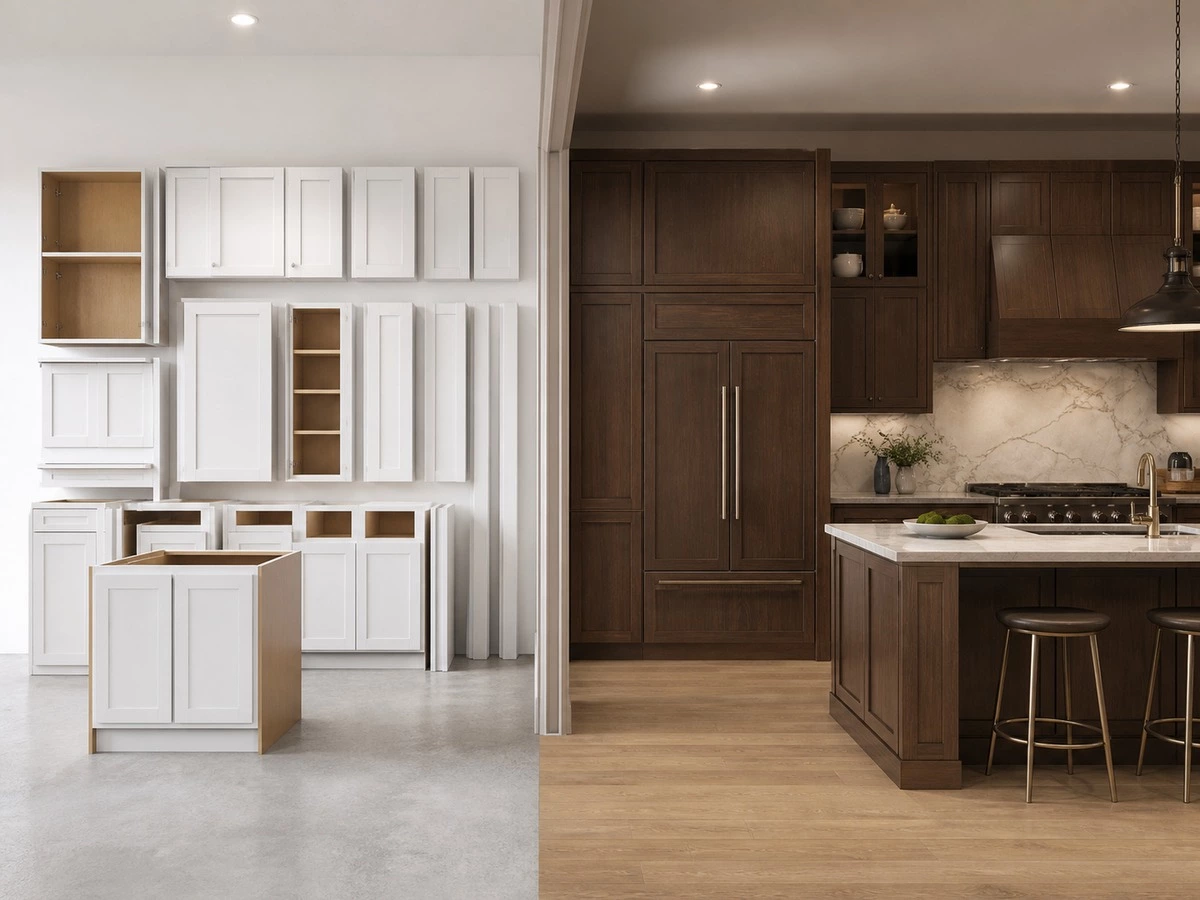 Stock kitchen cabinets versus custom kitchen cabinets procurement comparison
