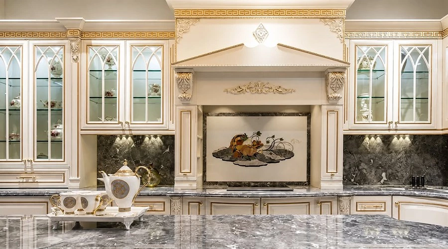 Classic Cream Kitchen with Solid Wood Island