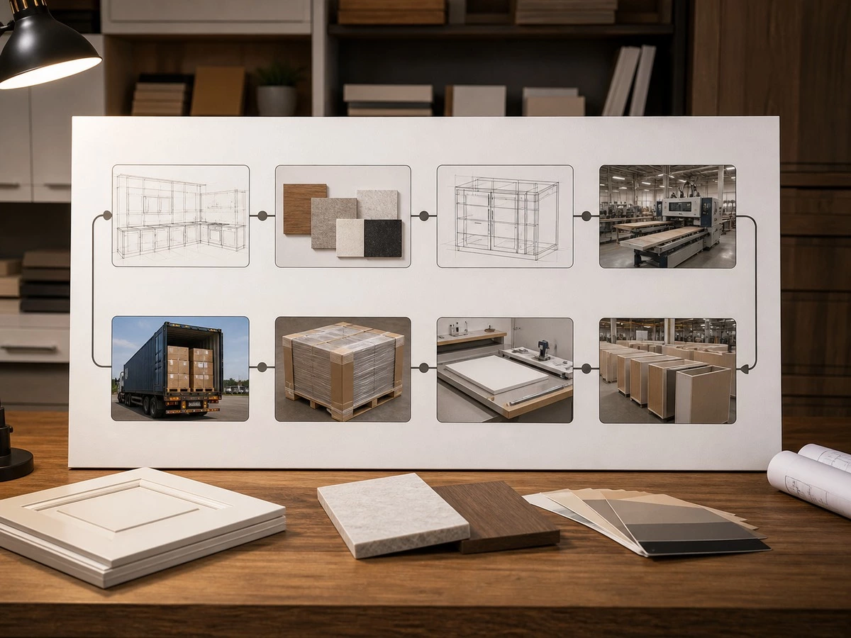 Kitchen cabinet procurement lead time from drawings to shipping