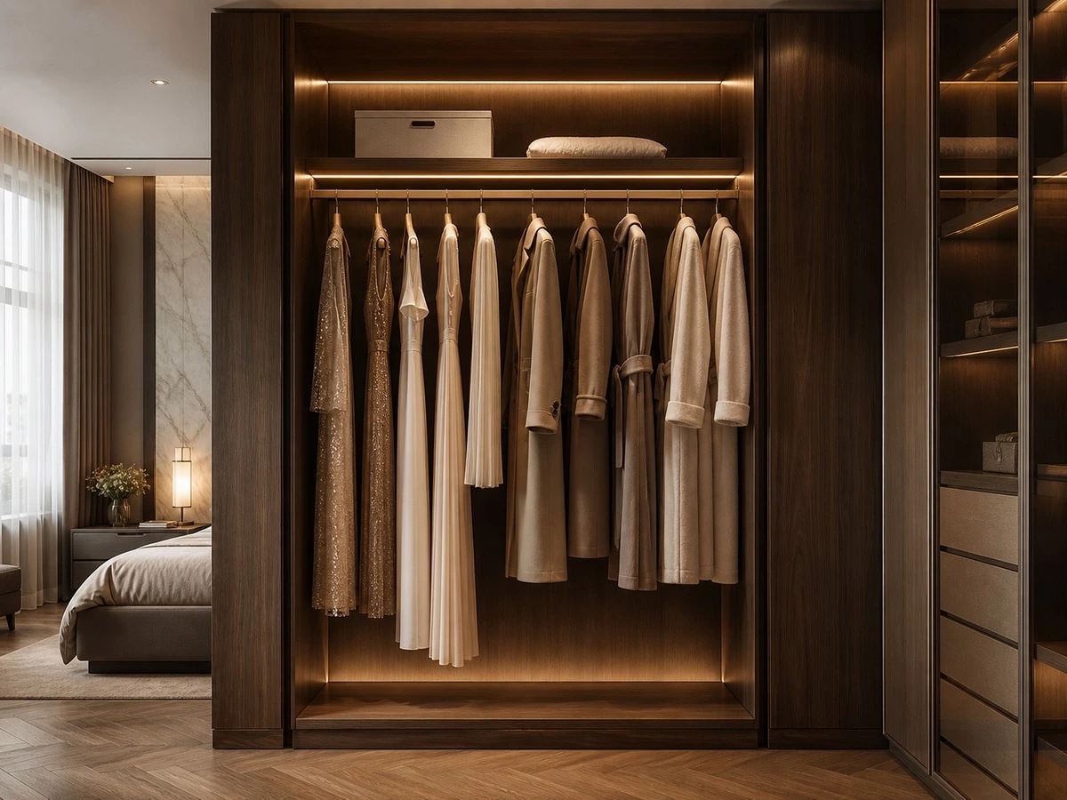 Long hang wardrobe dimensions for dresses coats and robes