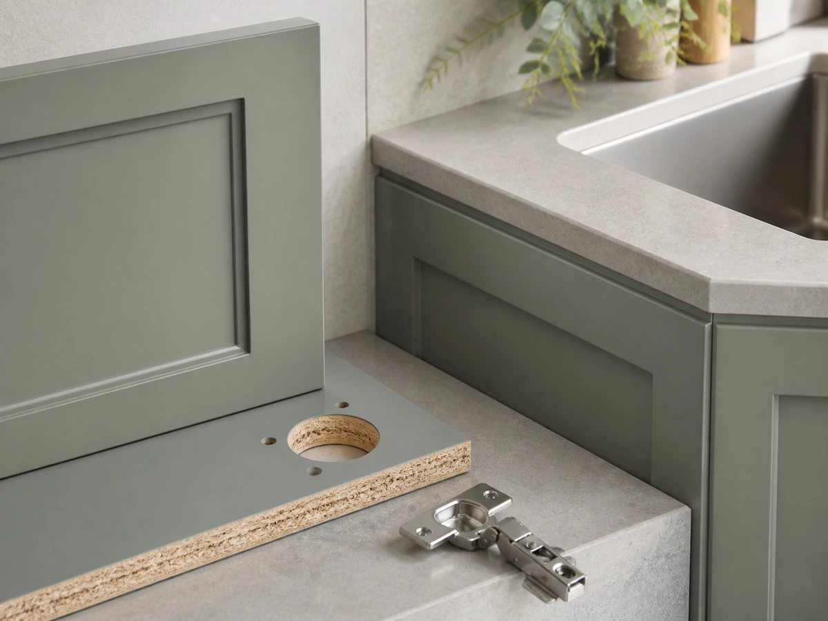 Moisture resistant MDF kitchen cabinets with painted finish and sealed edges