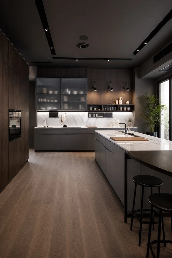Kitchen Island with Table for Open-Plan Living