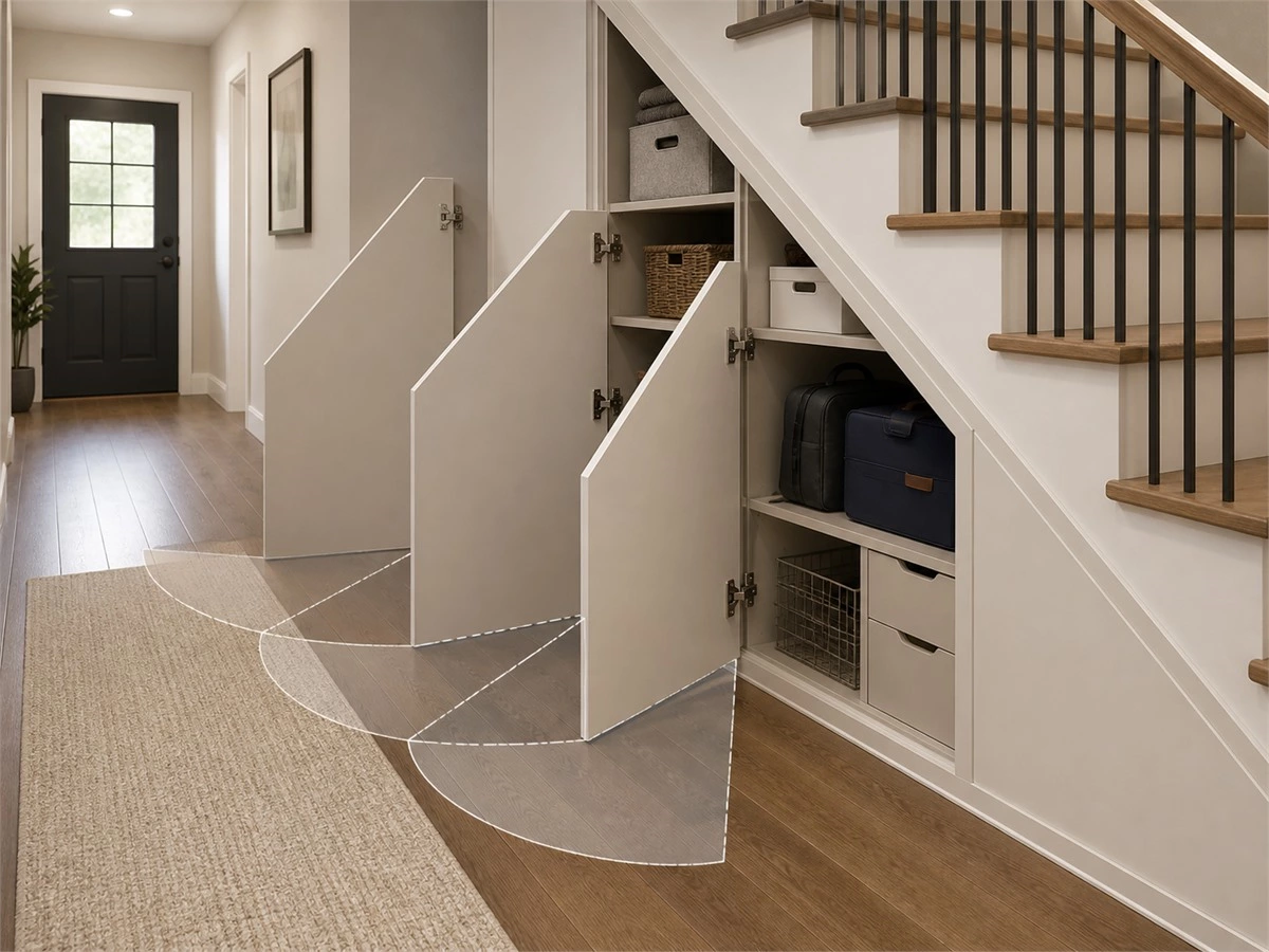 Under-Stair Storage Cabinets: Layouts, Door Types and Measurements