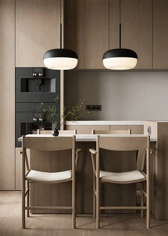 Wall-Length Kitchen Storage with an Eat-In Island