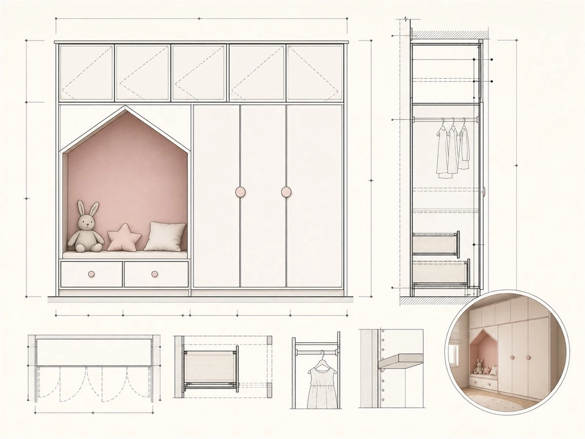 Kids Room Wardrobe Design: Storage Zones, Safety and Growing Needs