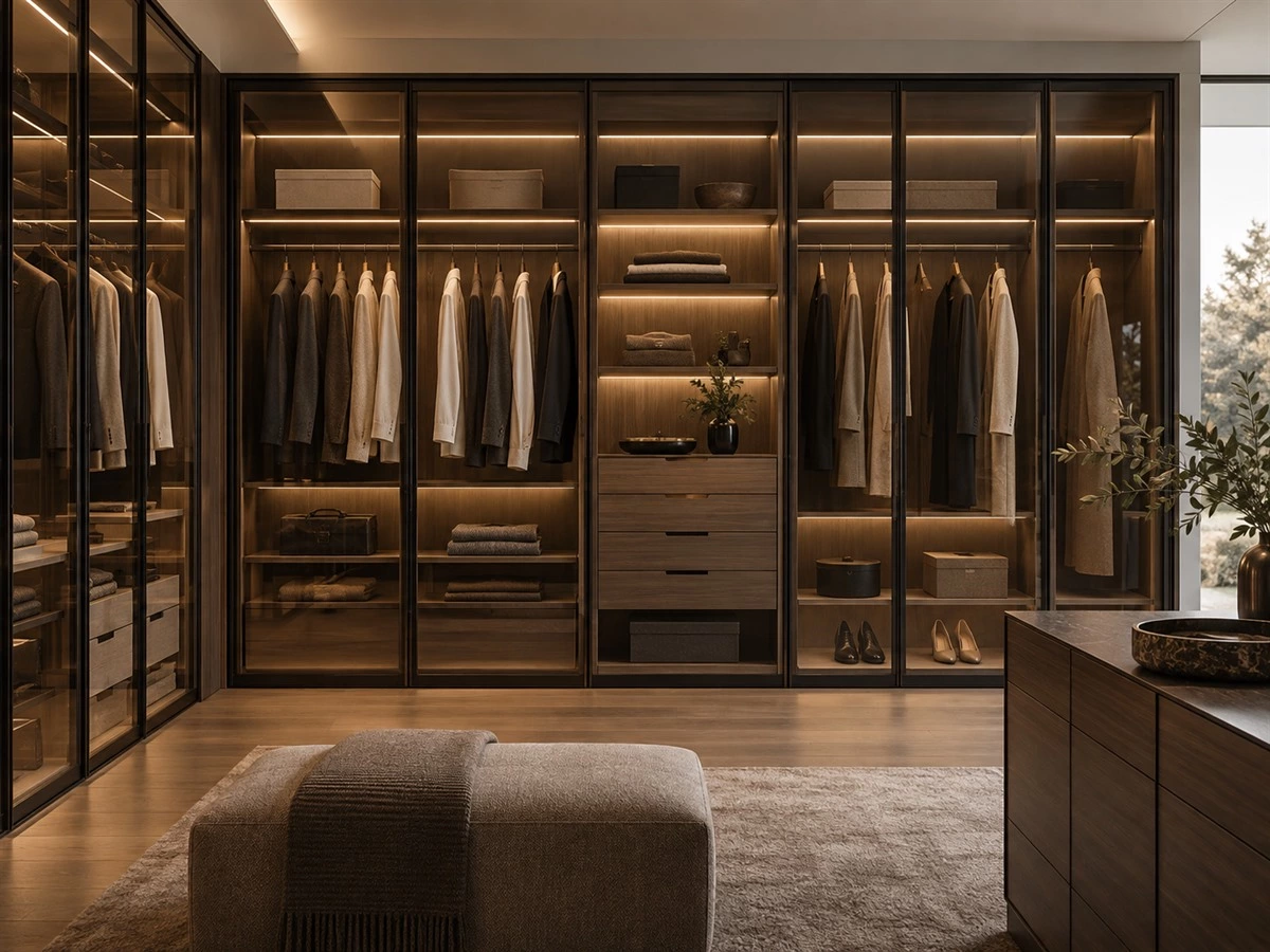 Glass Wardrobe Doors: Clear, Tinted and Fluted Options for Custom Closets