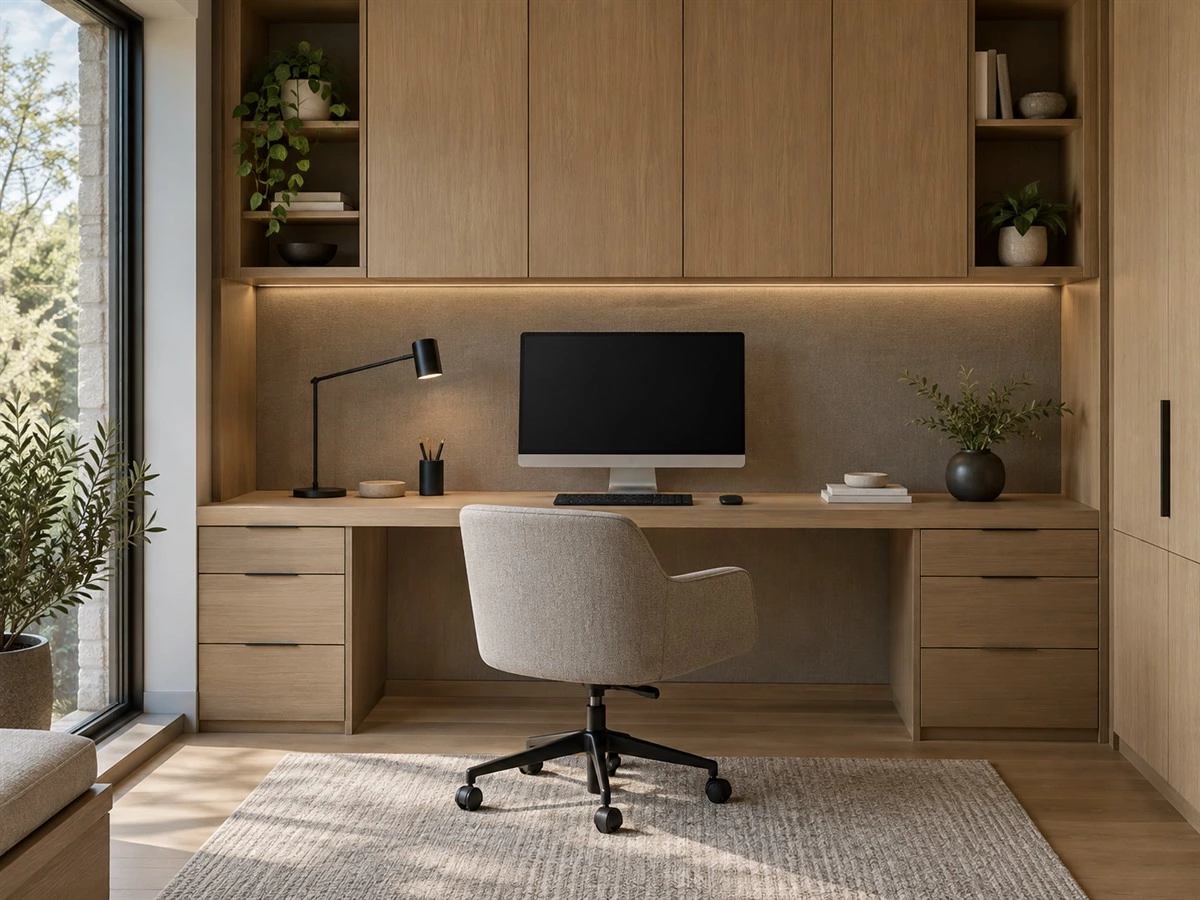 Home Office Cable Management: Power, Data and Service Access for Built-In Desks