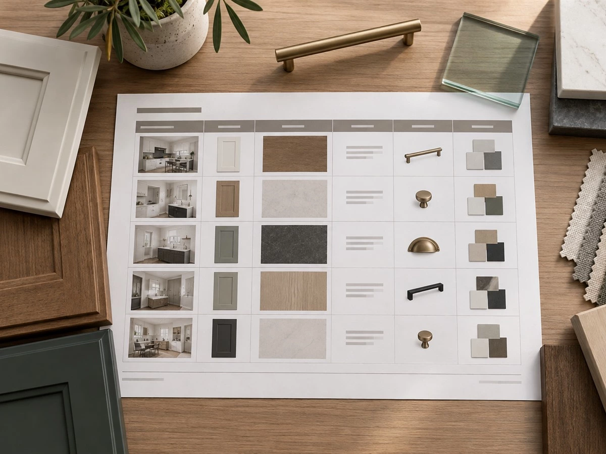 Whole-Home Cabinet Finish Schedule: How to Coordinate Materials Across Rooms