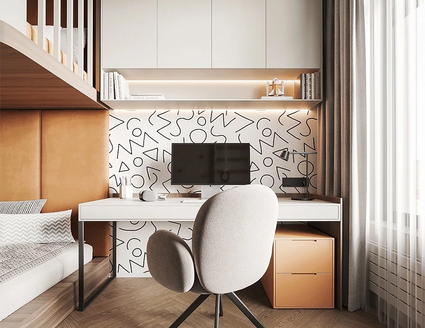 Kids Loft Bed Design with Study and Play Zones