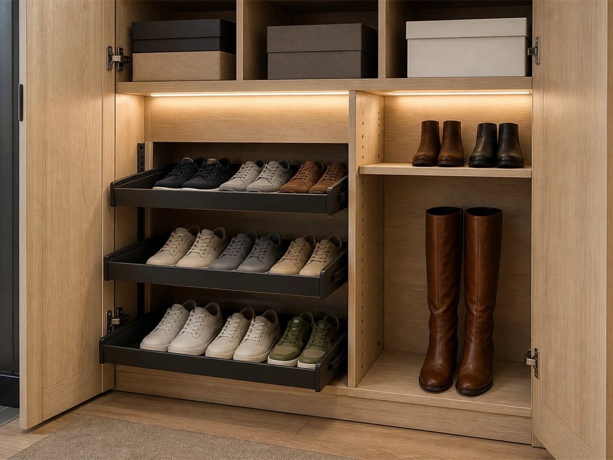 Hallway Storage Cabinets: Depth, Shoe Storage and Walkway Clearance