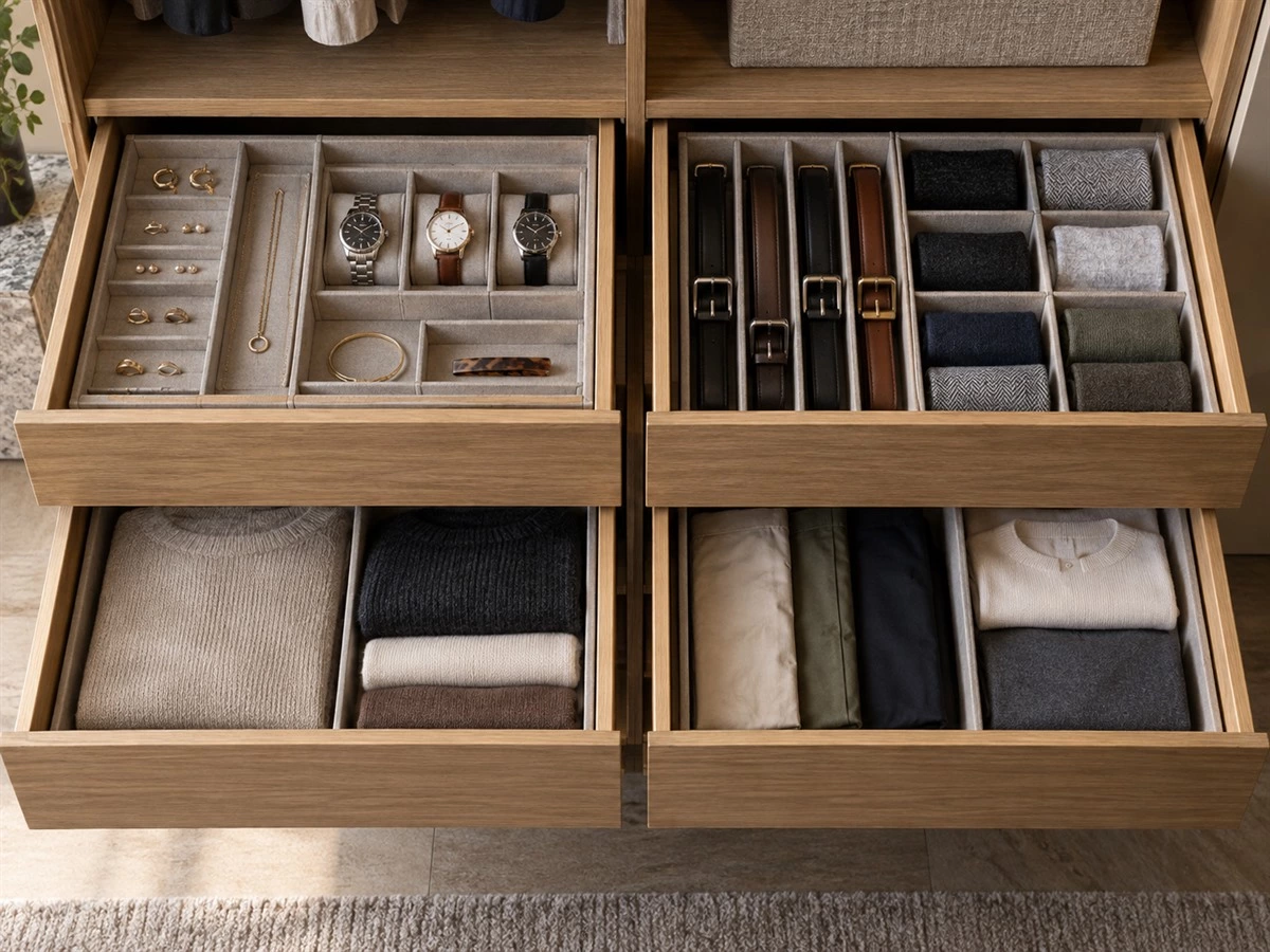 Custom Closet Drawer Dimensions: Depth, Dividers and Pull-Out Clearances