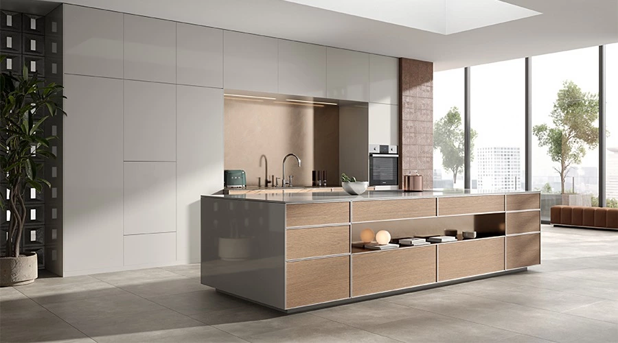 Extended Island Kitchen for Open-Plan Living