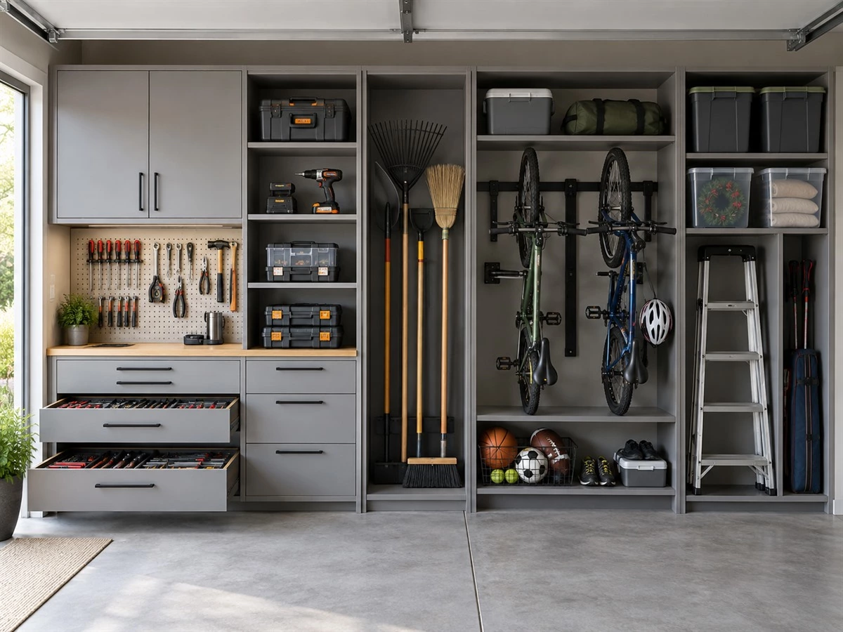 Garage Storage Cabinets: Layout, Materials and Workbench Planning