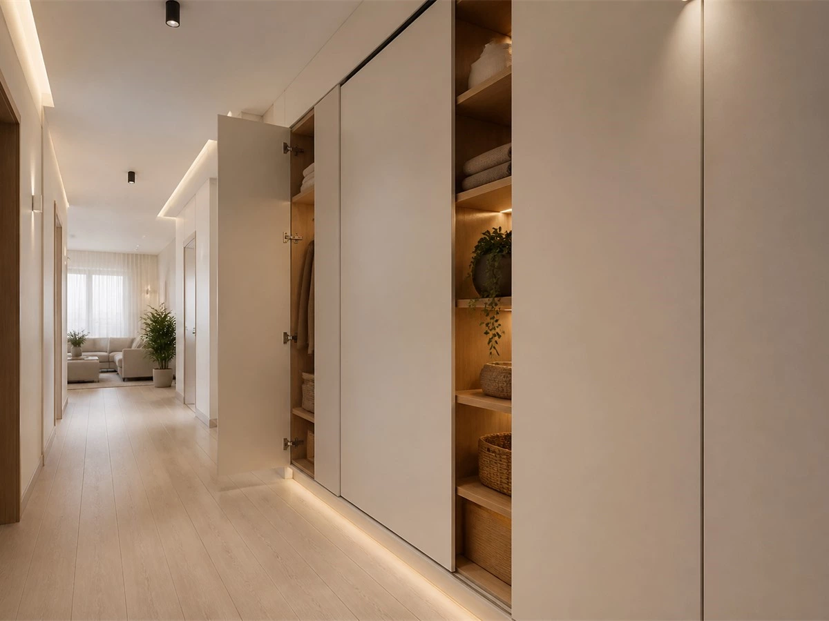 Hallway Storage Cabinets: Depth, Shoe Storage and Walkway Clearance