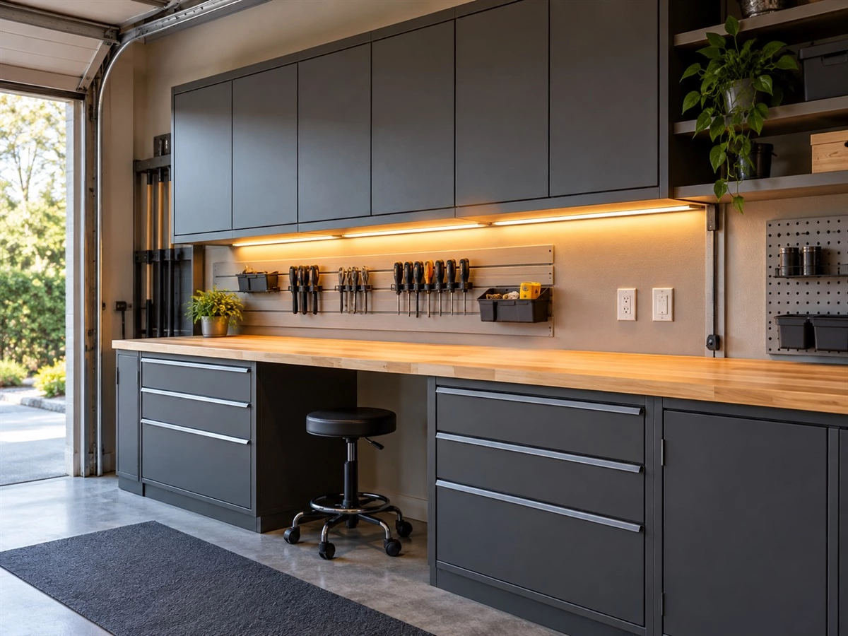 Garage Storage Cabinets: Layout, Materials and Workbench Planning