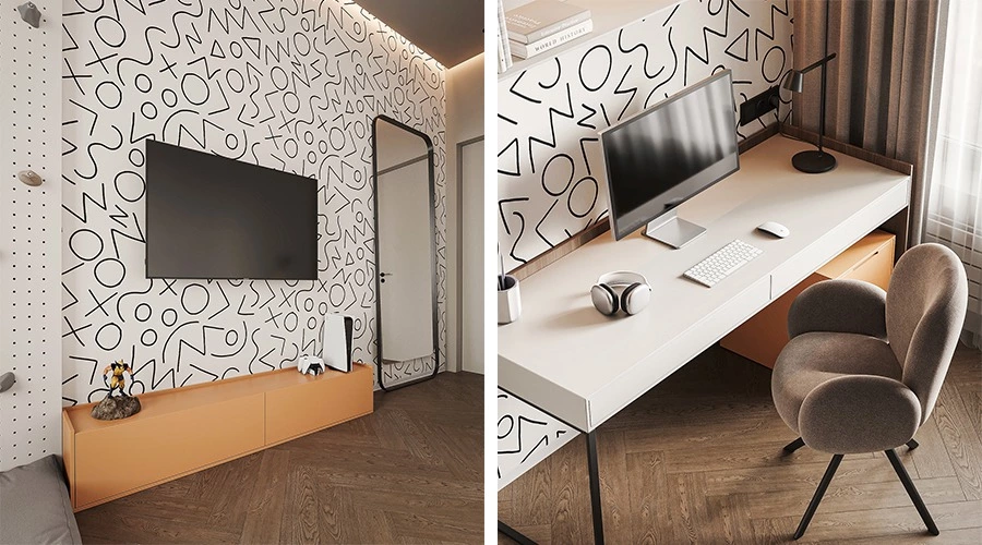 Kids Loft Bed Design with Study and Play Zones