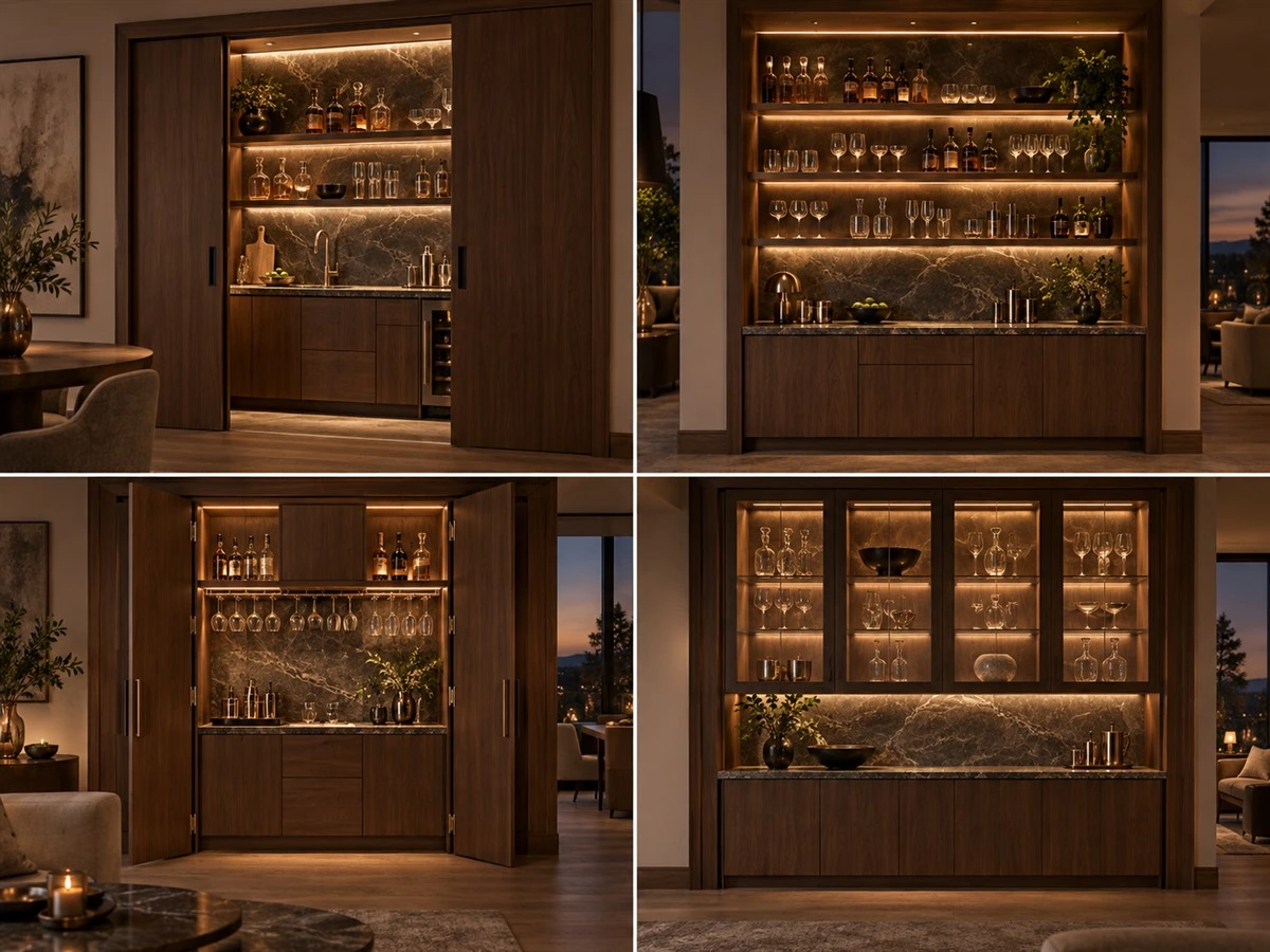 Built-In Bar Cabinet Dimensions: Counter Height, Storage and Appliance Planning