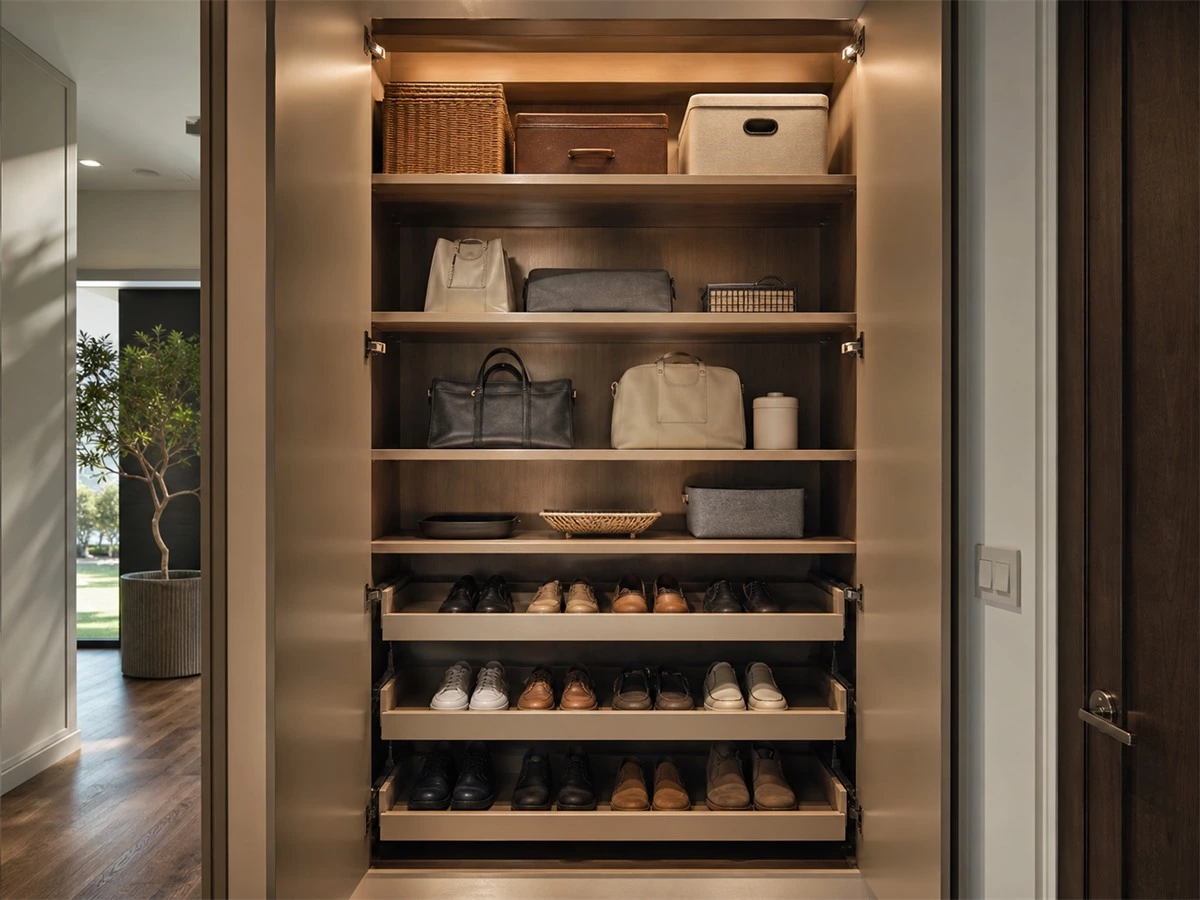 Hallway Storage Cabinets: Depth, Shoe Storage and Walkway Clearance