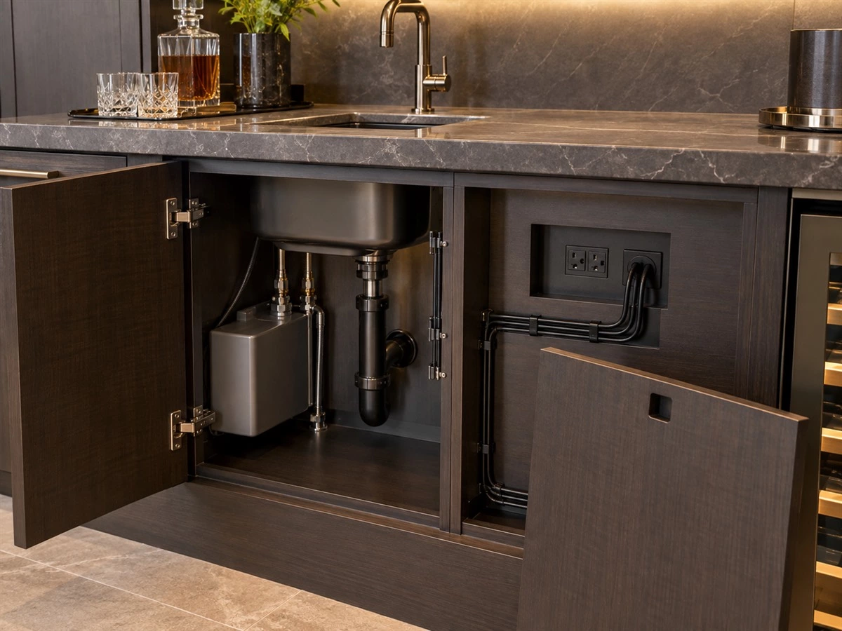 Built-In Bar Cabinet Dimensions: Counter Height, Storage and Appliance Planning