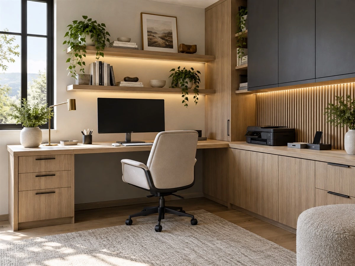 Home Office Cable Management: Power, Data and Service Access for Built-In Desks