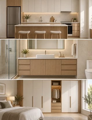 Multifamily Cabinet Packages: Coordinating Kitchens, Vanities and Wardrobes