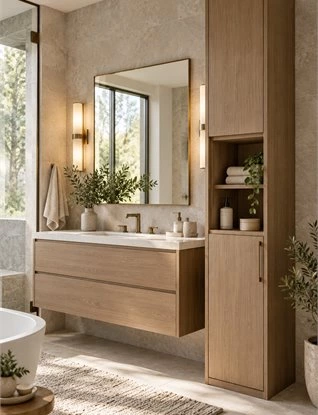 Tall Bathroom Storage Cabinets: Towels, Toiletries and Vanity Coordination