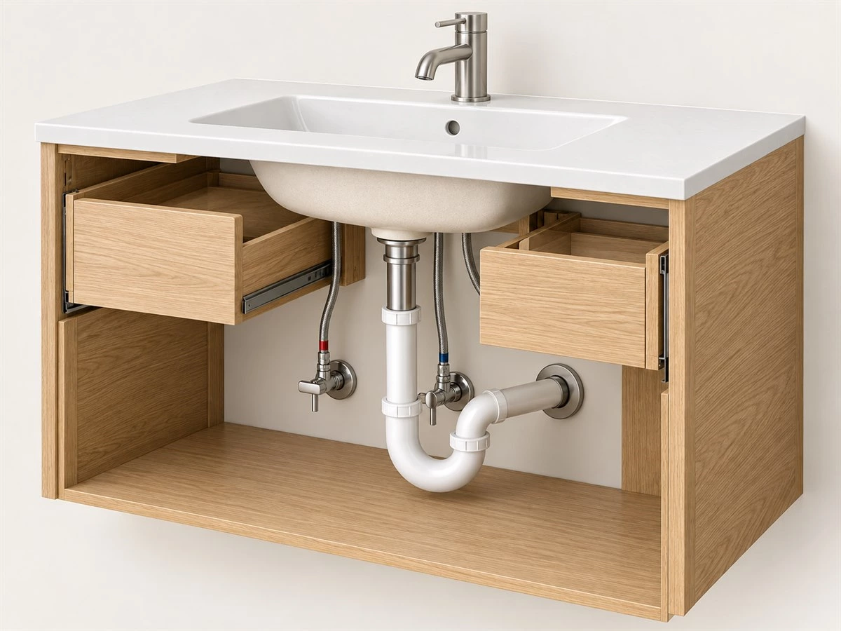 Bathroom Vanity Plumbing Layout: Drawers, Pipe Clearances and Service Access