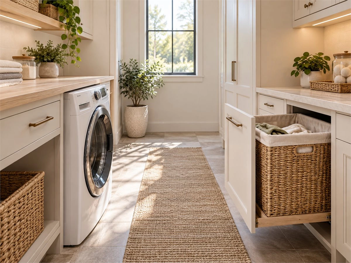 Laundry Hamper Cabinet: Pull-Out, Tilt-Out and Removable Basket Options