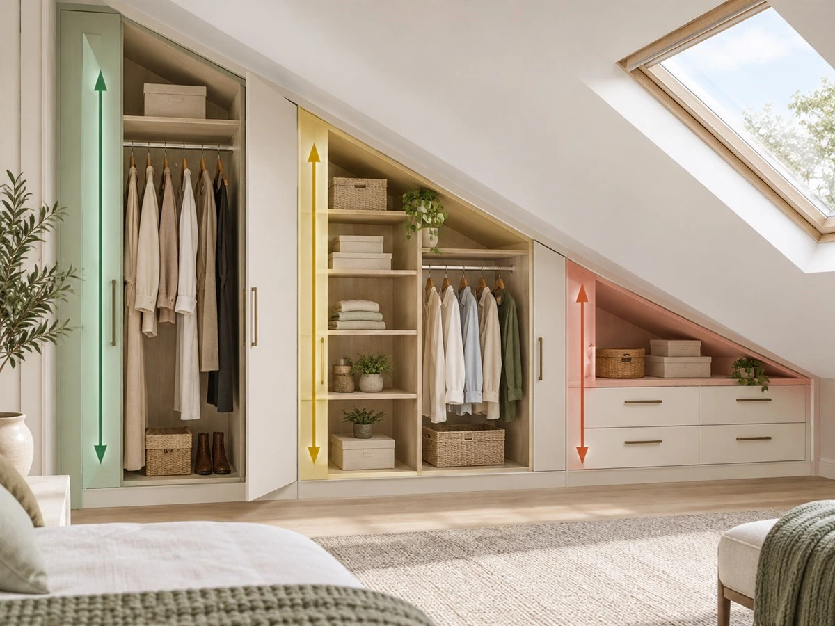 Sloped Ceiling Wardrobes: Layouts, Door Choices and Usable Storage Focus