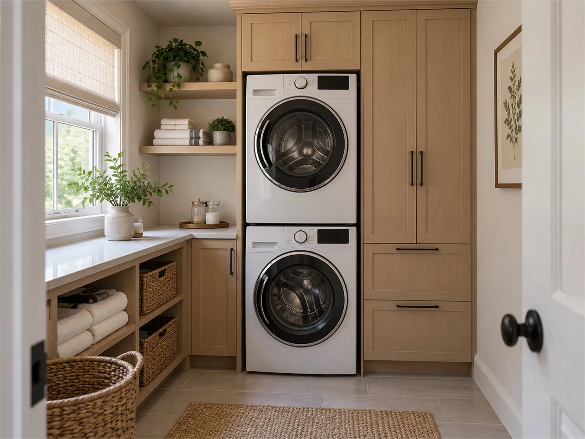 Stacked Washer Dryer Cabinets: Small-Space Layouts, Storage and Appliance Access
