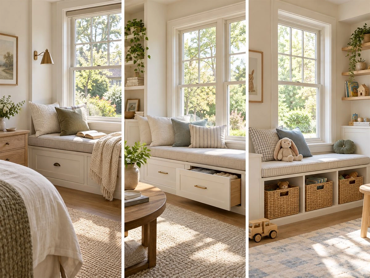 Window Seat Storage: Built-In Bench Layouts for Bedrooms and Living Rooms