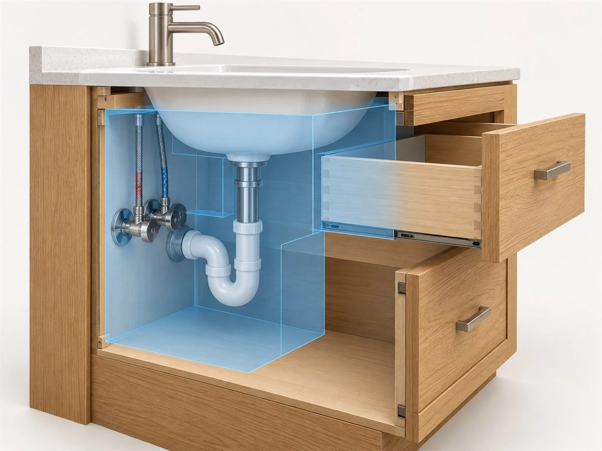 Bathroom Vanity Plumbing Layout: Drawers, Pipe Clearances and Service Access
