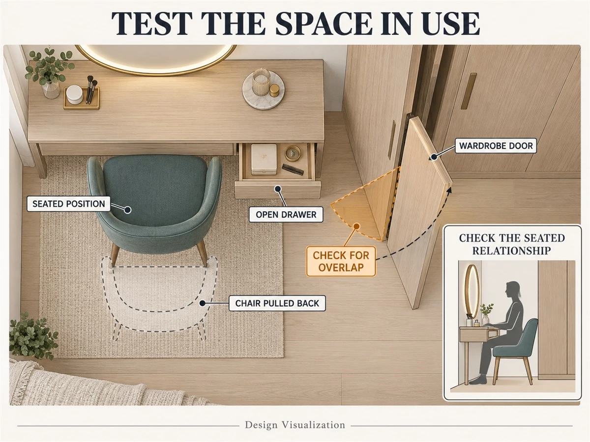 Built-In Dressing Table: Wardrobe Layouts, Lighting and Storage