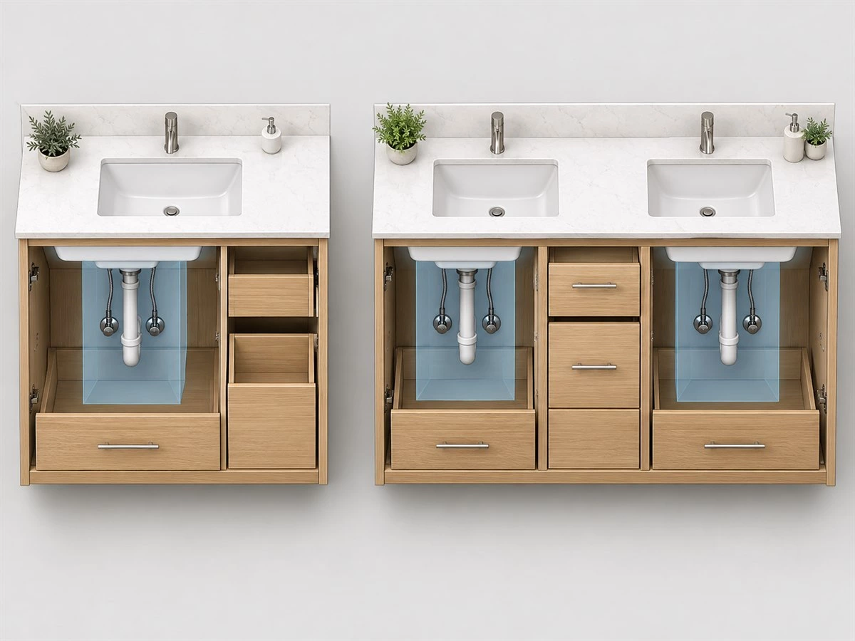 Bathroom Vanity Plumbing Layout: Drawers, Pipe Clearances and Service Access