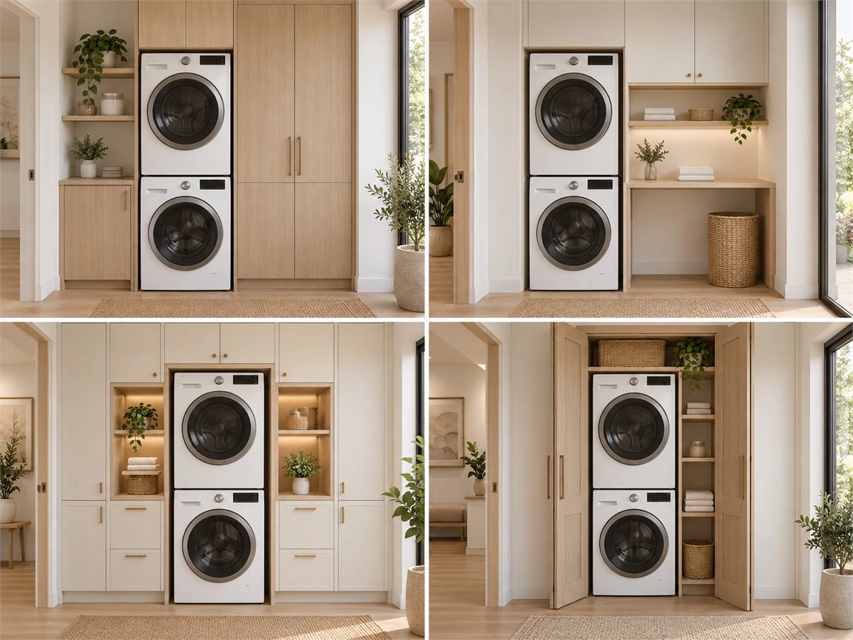 Stacked Washer Dryer Cabinets: Small-Space Layouts, Storage and Appliance Access