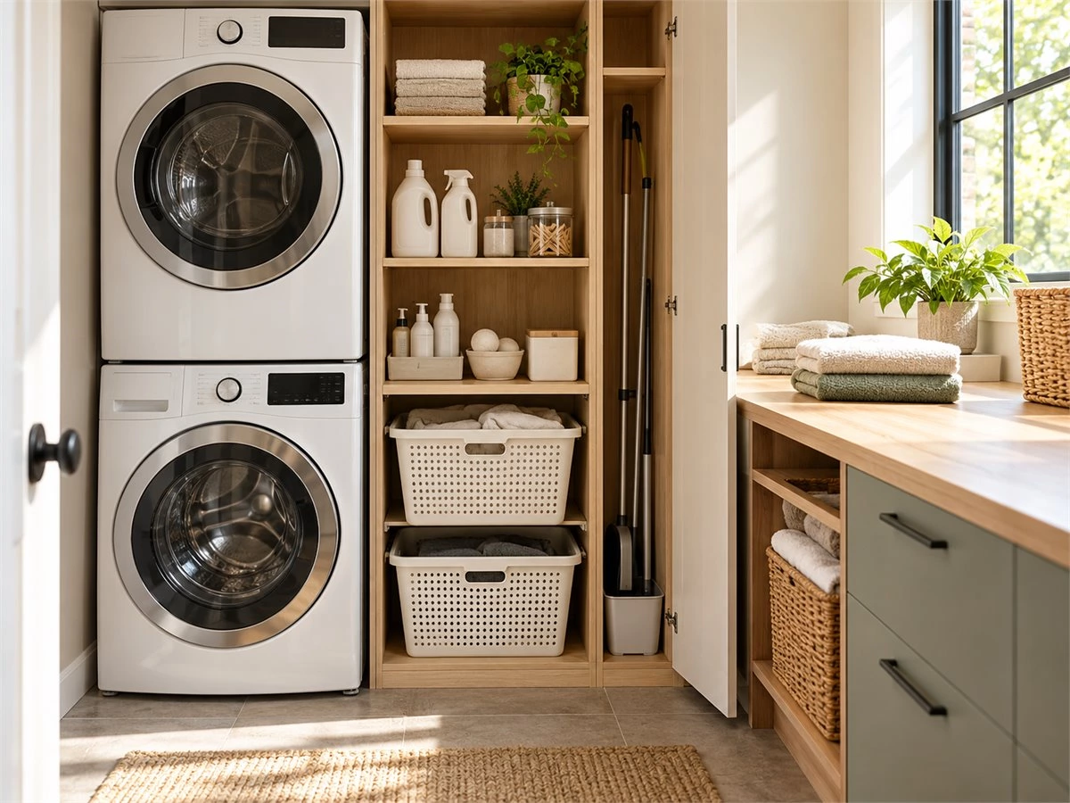 Stacked Washer Dryer Cabinets: Small-Space Layouts, Storage and Appliance Access