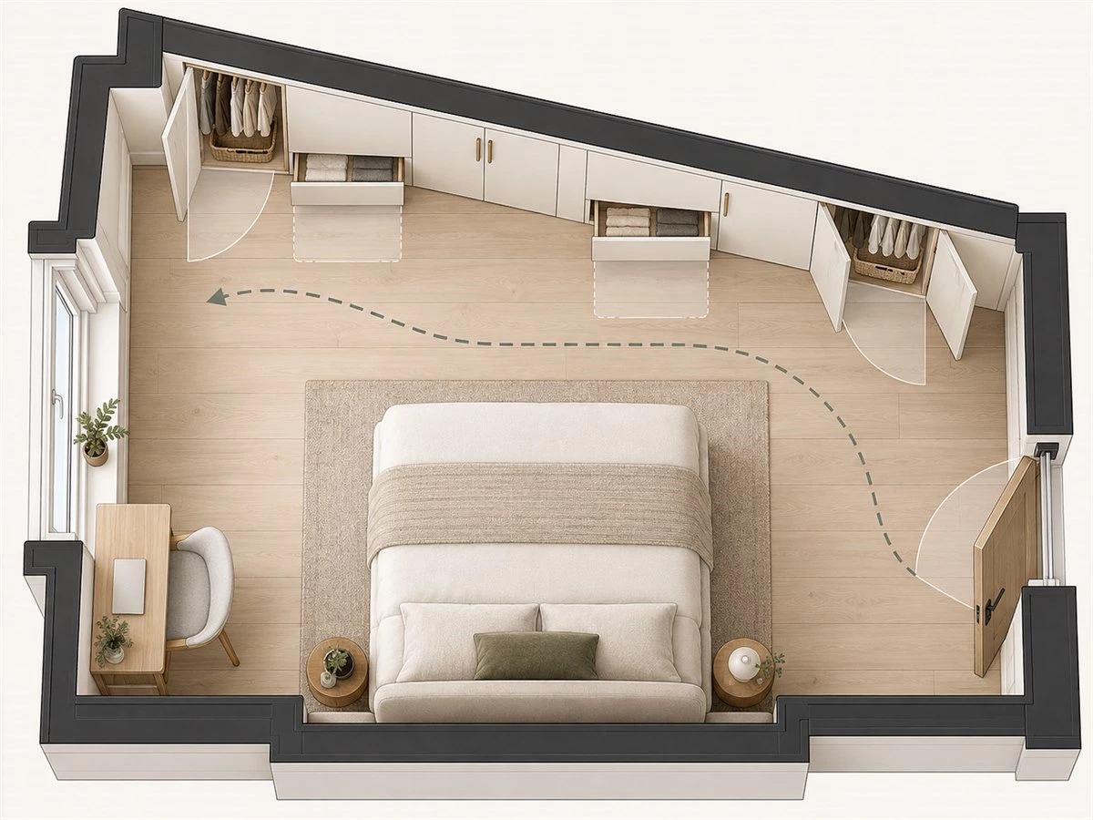 Sloped Ceiling Wardrobes: Layouts, Door Choices and Usable Storage Focus