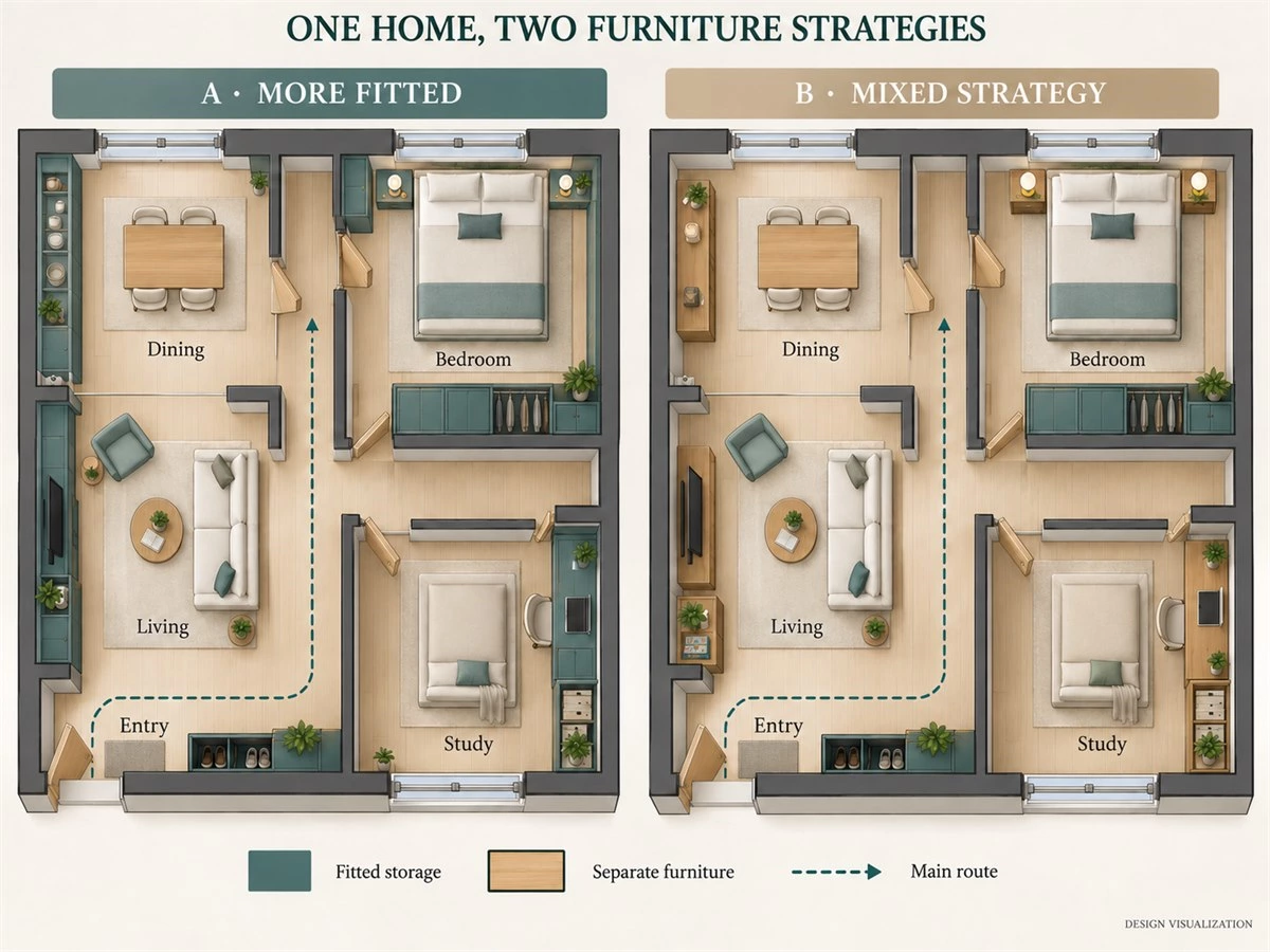 Built-In vs Freestanding Furniture: A Whole-Home Planning Guide