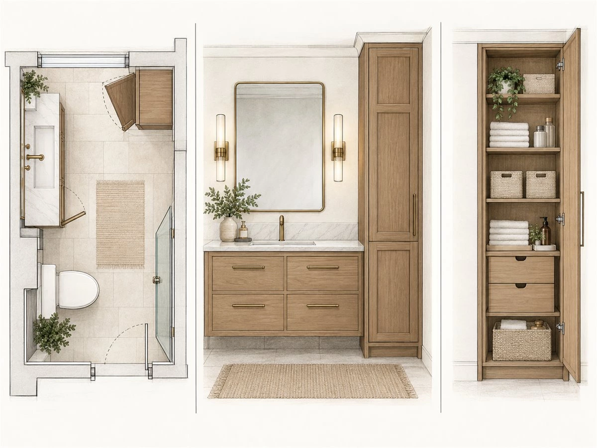 Tall Bathroom Storage Cabinets: Towels, Toiletries and Vanity Coordination
